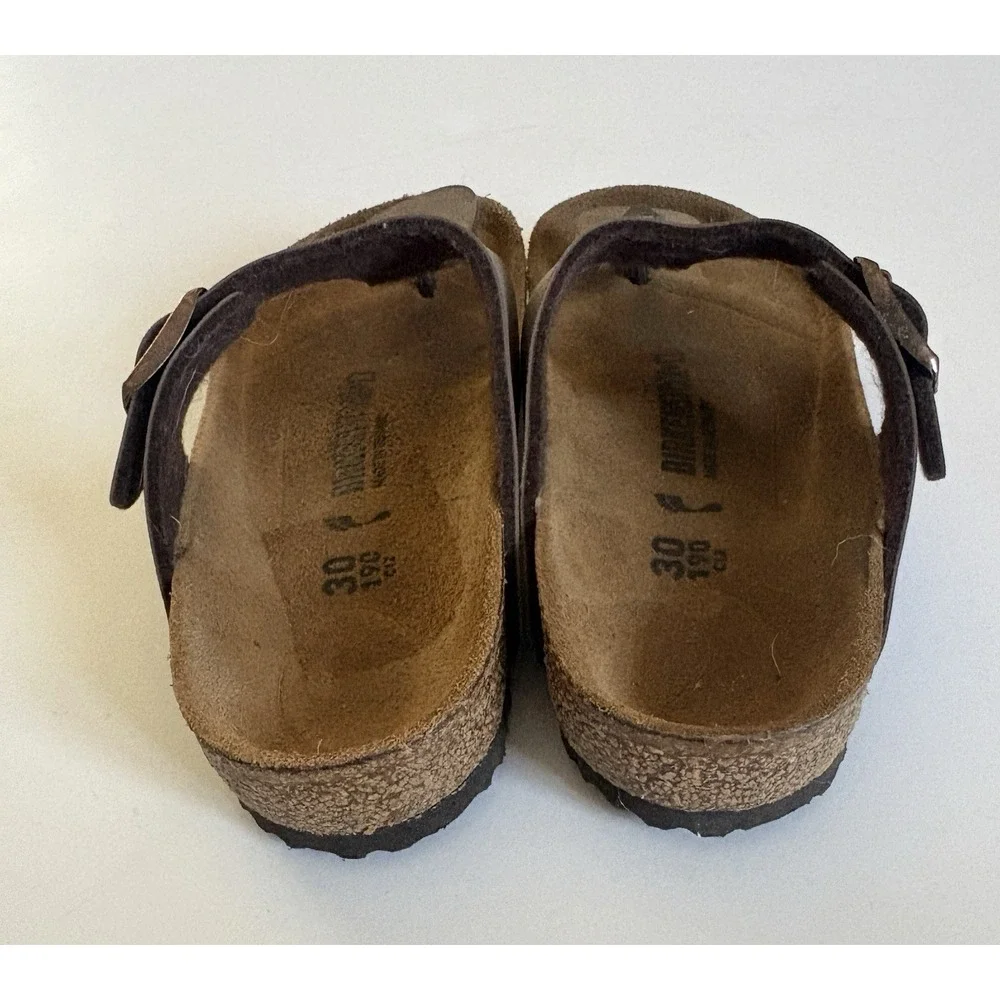 Birkenstock Gizeh Mocha Brown Birkibuc Kids 30 US 12.5 T-Strap Sandals
